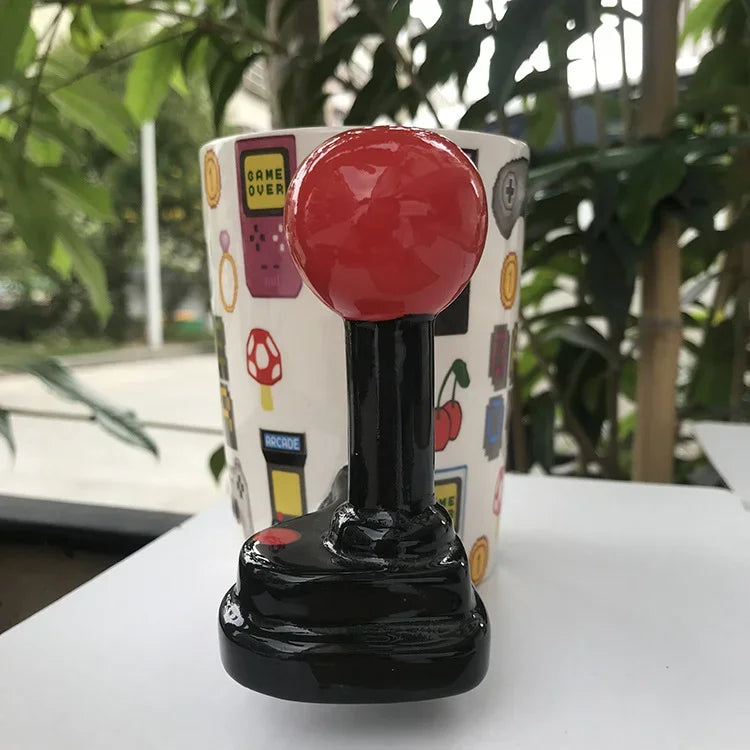 New Ceramic Mugs Creative 3D Game Over Coffee Cups Student Milk Game Controller Handle Funny Mug Birthday Christmas Gamer Gift