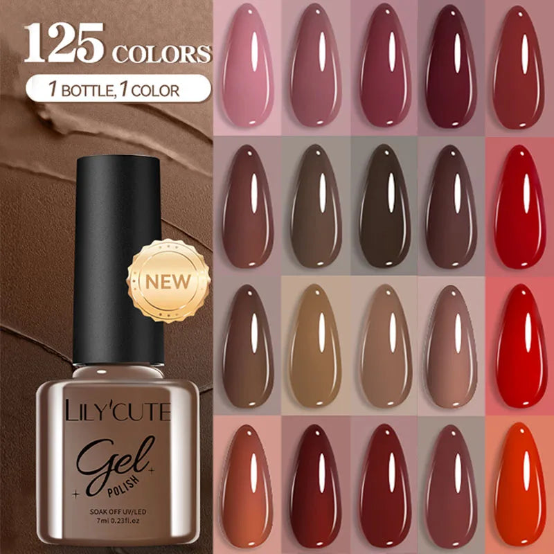 UV Gel Nail Polish | Brown Red Purple Coffee Shades | HotTrendyPicks