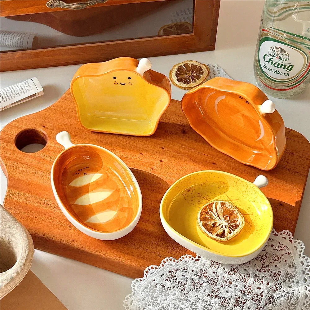 Bread Shaped Ceramic Dipping Dish | Cute Sauce Plates & Tableware | HotTrendyPicks