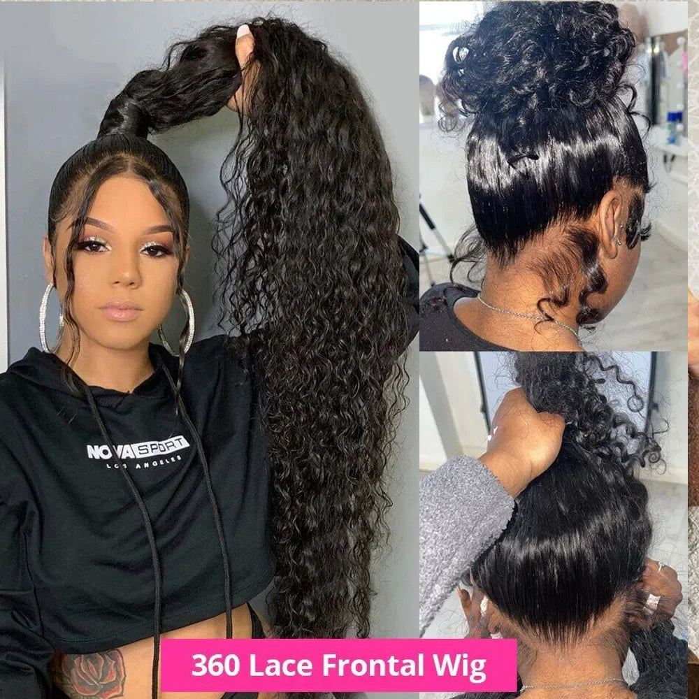 99J Deep Wave Frontal Wig 360 Full Hd Lace Front Wig Pre Plucked 250 High Density Burgundy Red Glueless Wig Human Hair