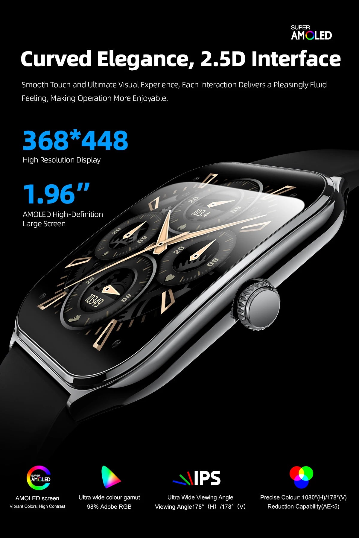 New Ultra Thin Smart Watch men 1.96" AMOLED 360*360 HD Pixel Display Always Show Time Bluetooth Call Reminder Smartwatch Ladies