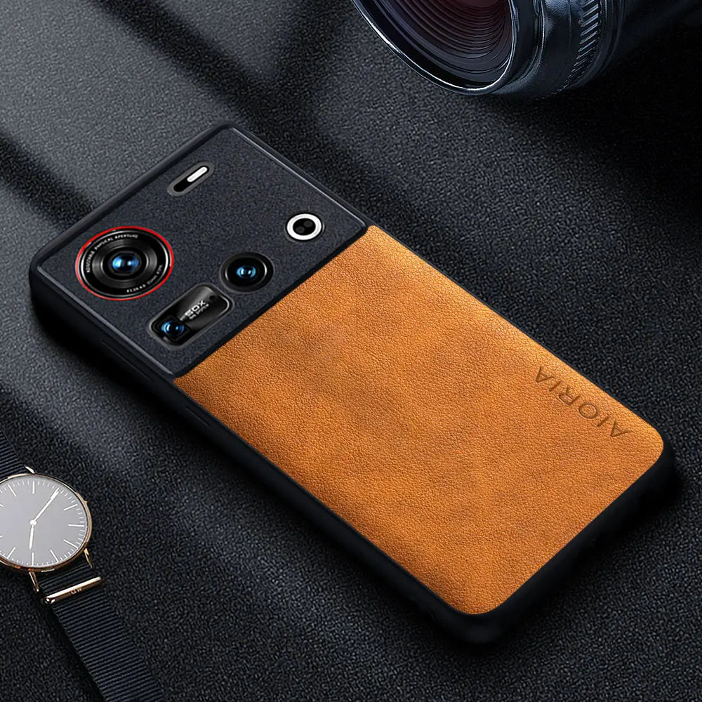 Premium Luxury leather Phone Case for Nubia Z70 Z60 Ultra Z60S Pro Retro Business Style Solid color cover funda capa
