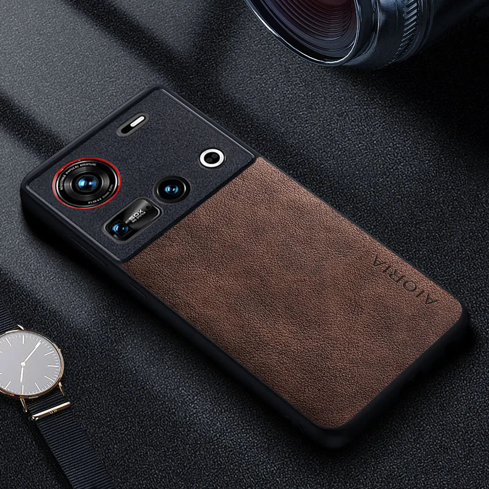 Premium Luxury leather Phone Case for Nubia Z70 Z60 Ultra Z60S Pro Retro Business Style Solid color cover funda capa