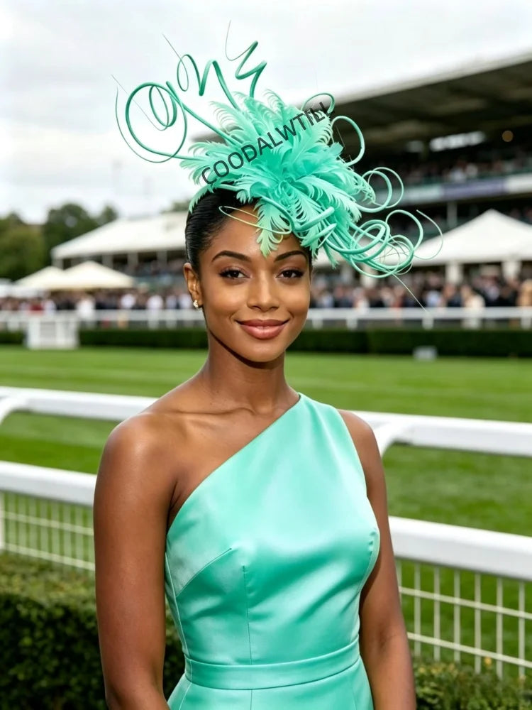 Elegant Fascinator Decorated With Soft Feather Women Race Day Headwear Formal Cocktail Party And Photoshoot Hair Accessories