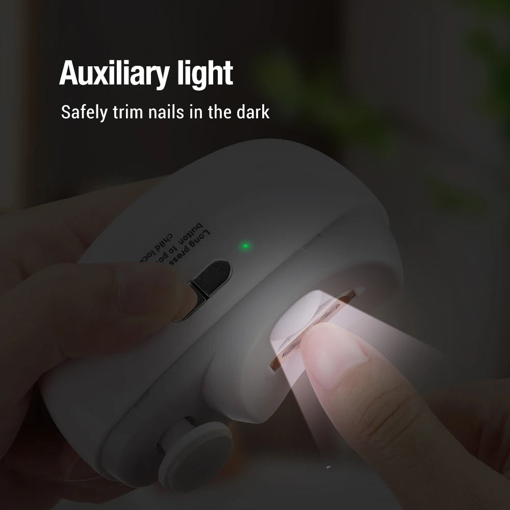 Automatic Electric Nail Clipper, 2 in 1 Auto Fingernail Cutter & Polishing Grinder for Baby Senior Adults, 2-Speed Nail Trimmer