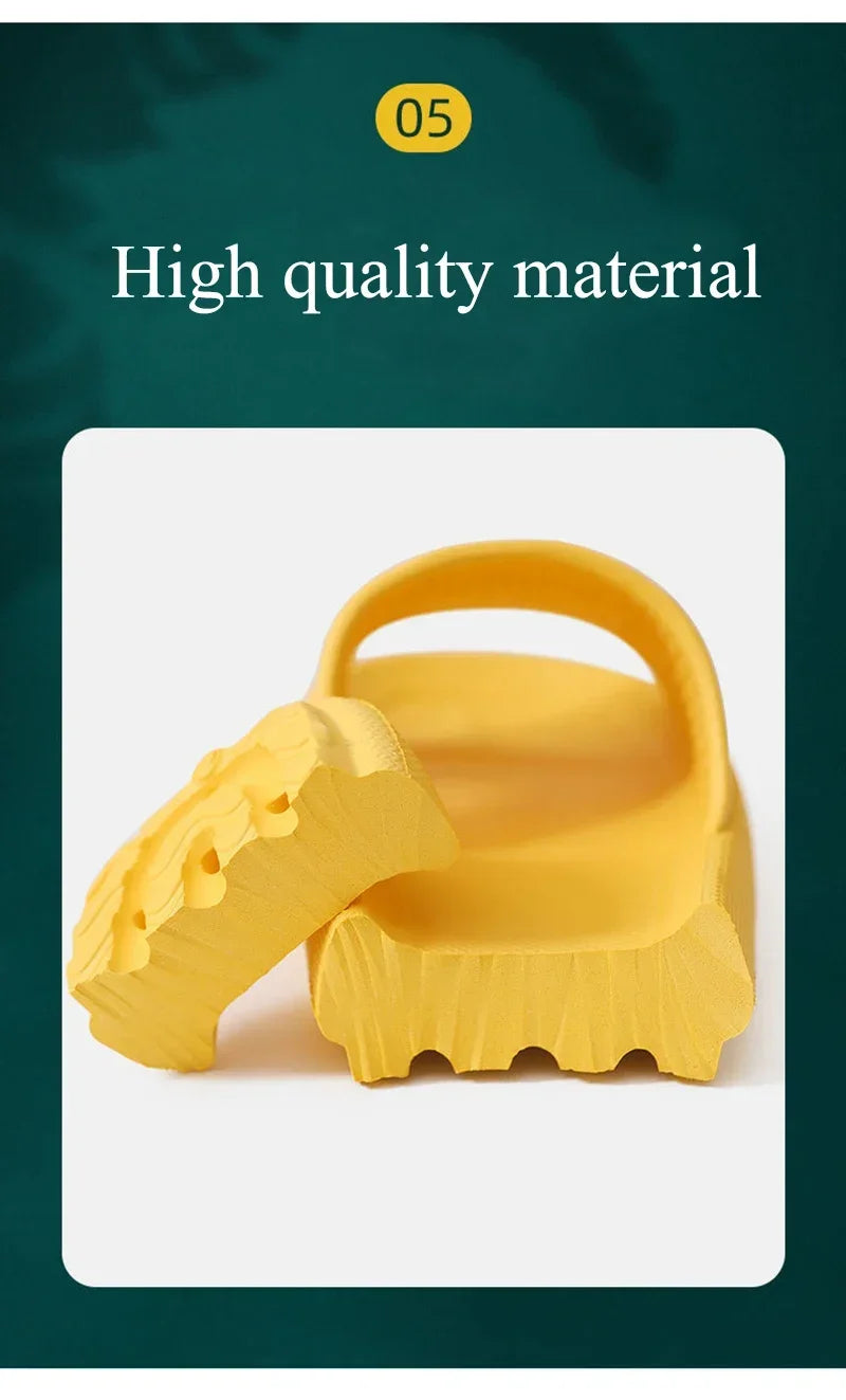 EVA Thick Sole 4cm Bathroom Slippers Cloud-Like Comfort Home Use Couple Height Increasing Indoor Solid Color Summer Sandals