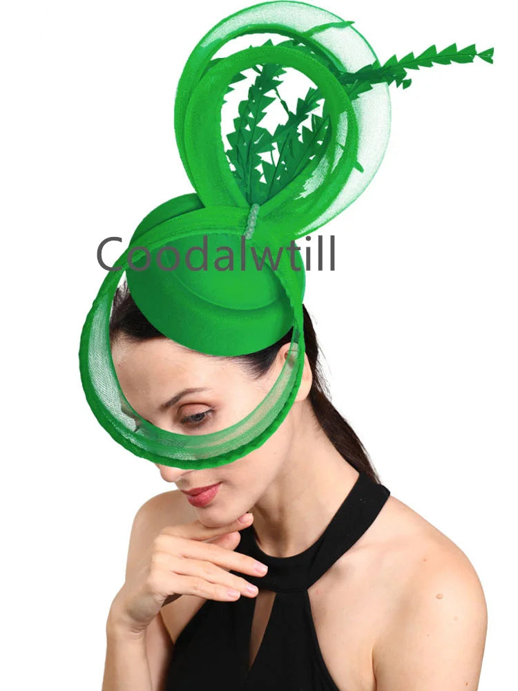 Charming Mesh Fascinator Ladies Elegant Derby Feather Hair Accessories For Women