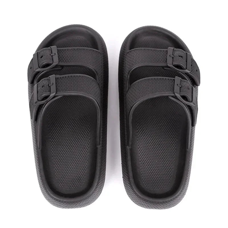 New Women's Slippers Thick Bottom Anti-Slip Home Outdoor Sandals Comfortable EVA Material Pure Color Slippers