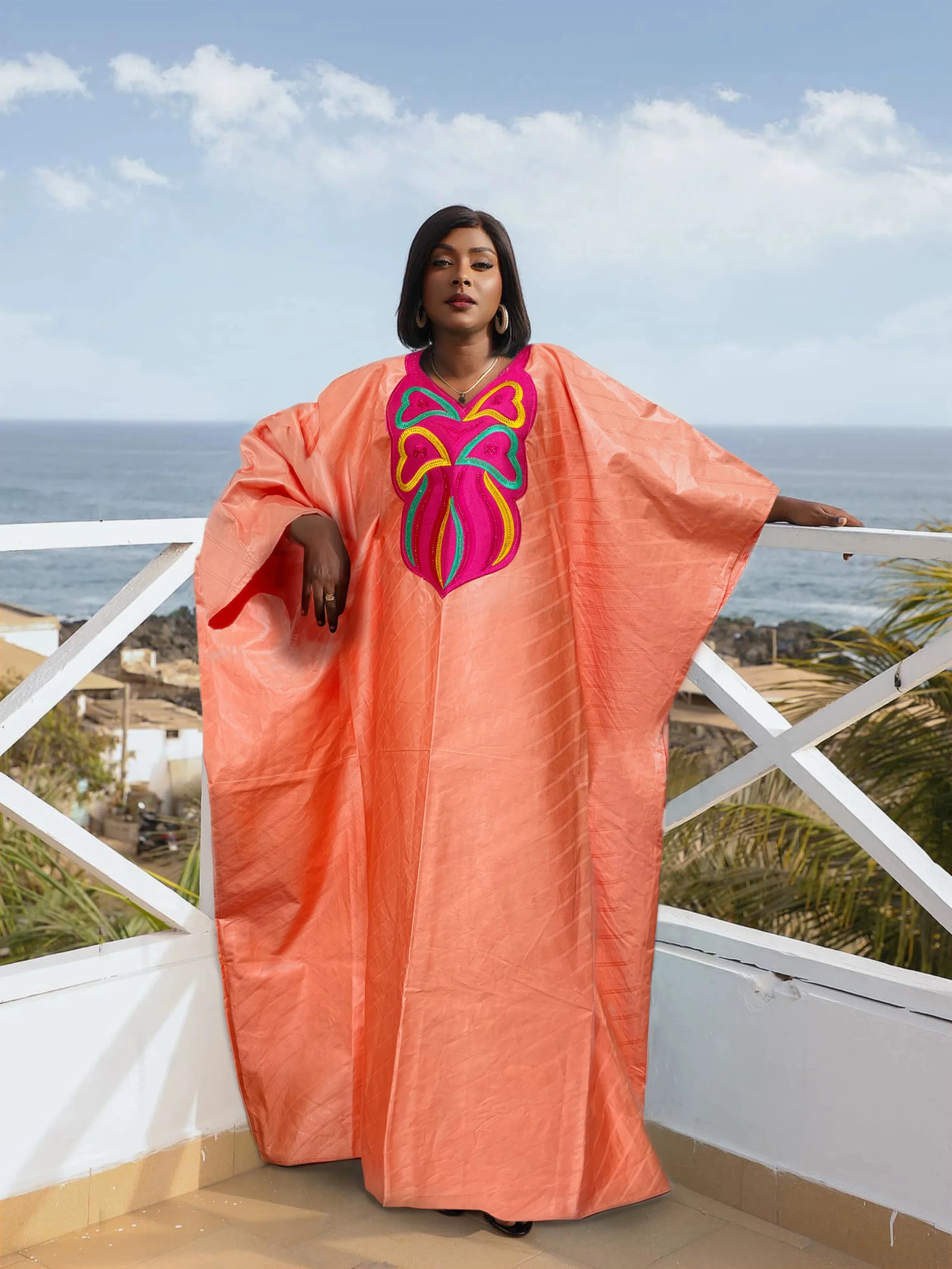 African Women's Bazin Riche Boubou Dress | Dashiki Wedding Gown Robe | 11 Colours