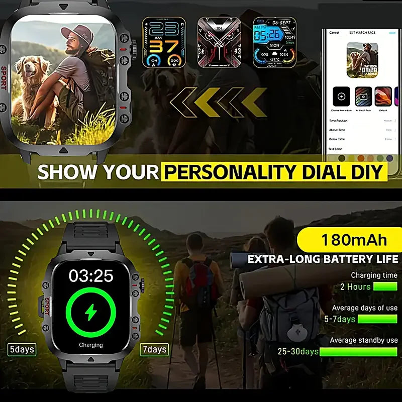 Bluetooth Smartwatch | Heart Rate Sleep Tracker | Gift for Men & Women