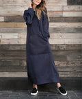 Women's Hoodie Midi Dress | Lace-Up Hem Casual Sweatshirt Long Dress | HotTrendyPicks