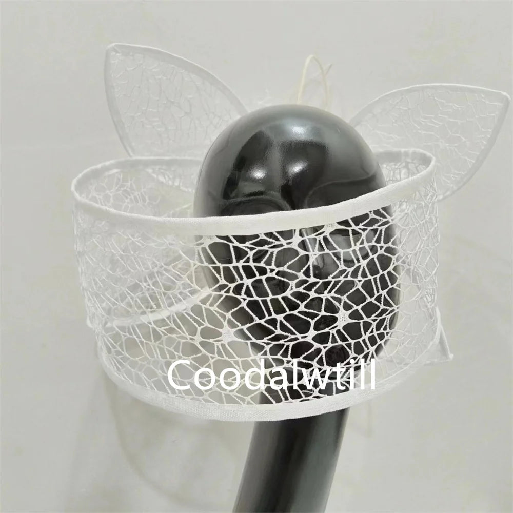 White Wedding Mesh Fascinator Hat New Fashion Women Church Headpiece Net Bride Mariage Millinery Cap Femme Chapeau Cap Party