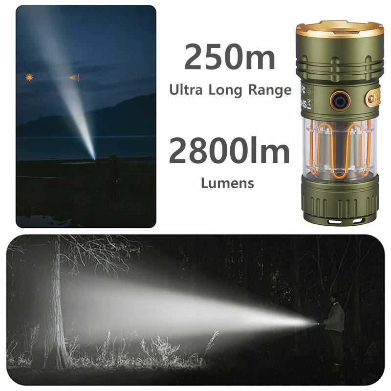 High Power Camping Torch 2800lm | USB-C Waterproof Flashlight 250M | HotTrendyPicks