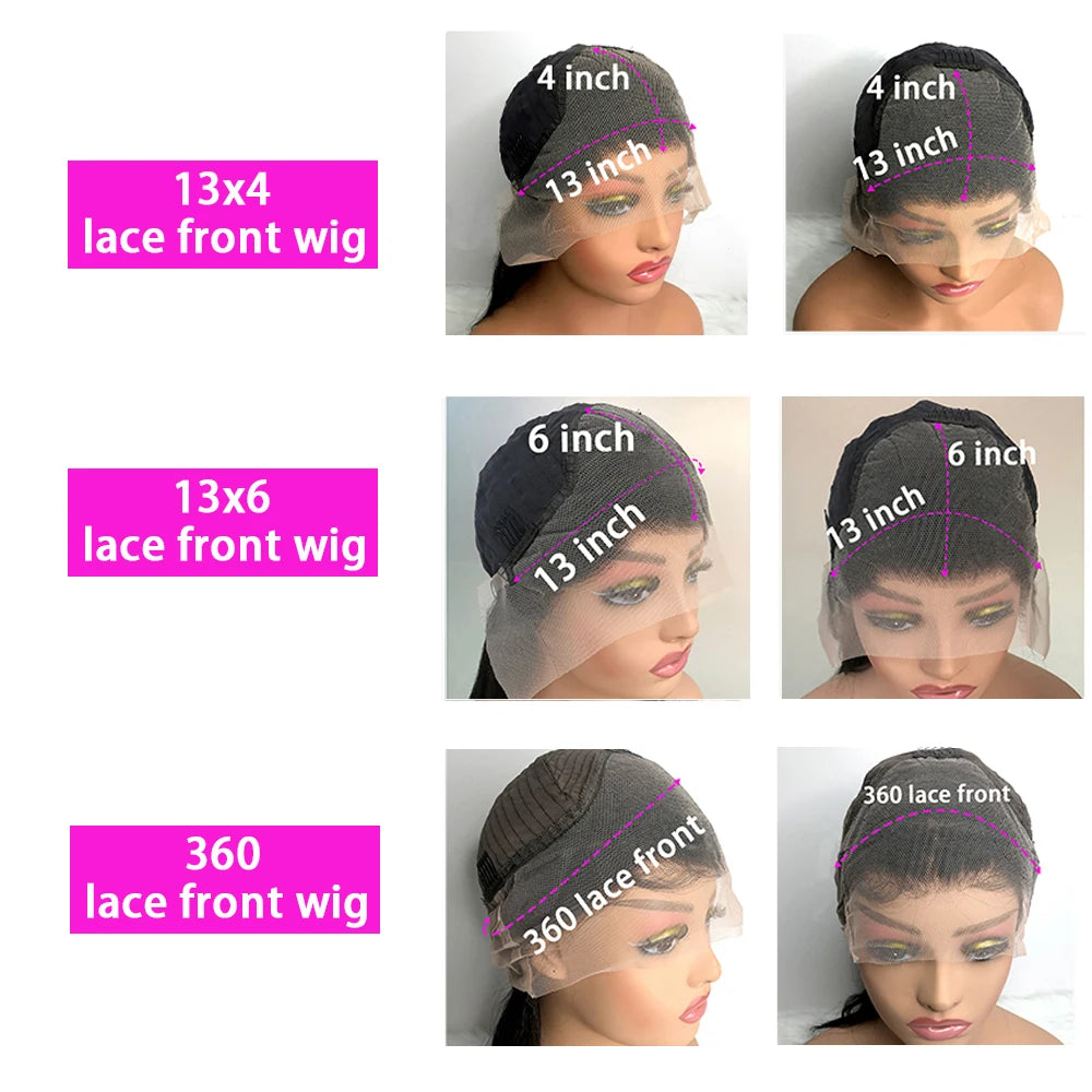 300 High Density Body Wave 13x6 HD Lace Frontal Brazillian Human Hair 40 Inch 13x4 Body Wave Lace Front Wig For Women