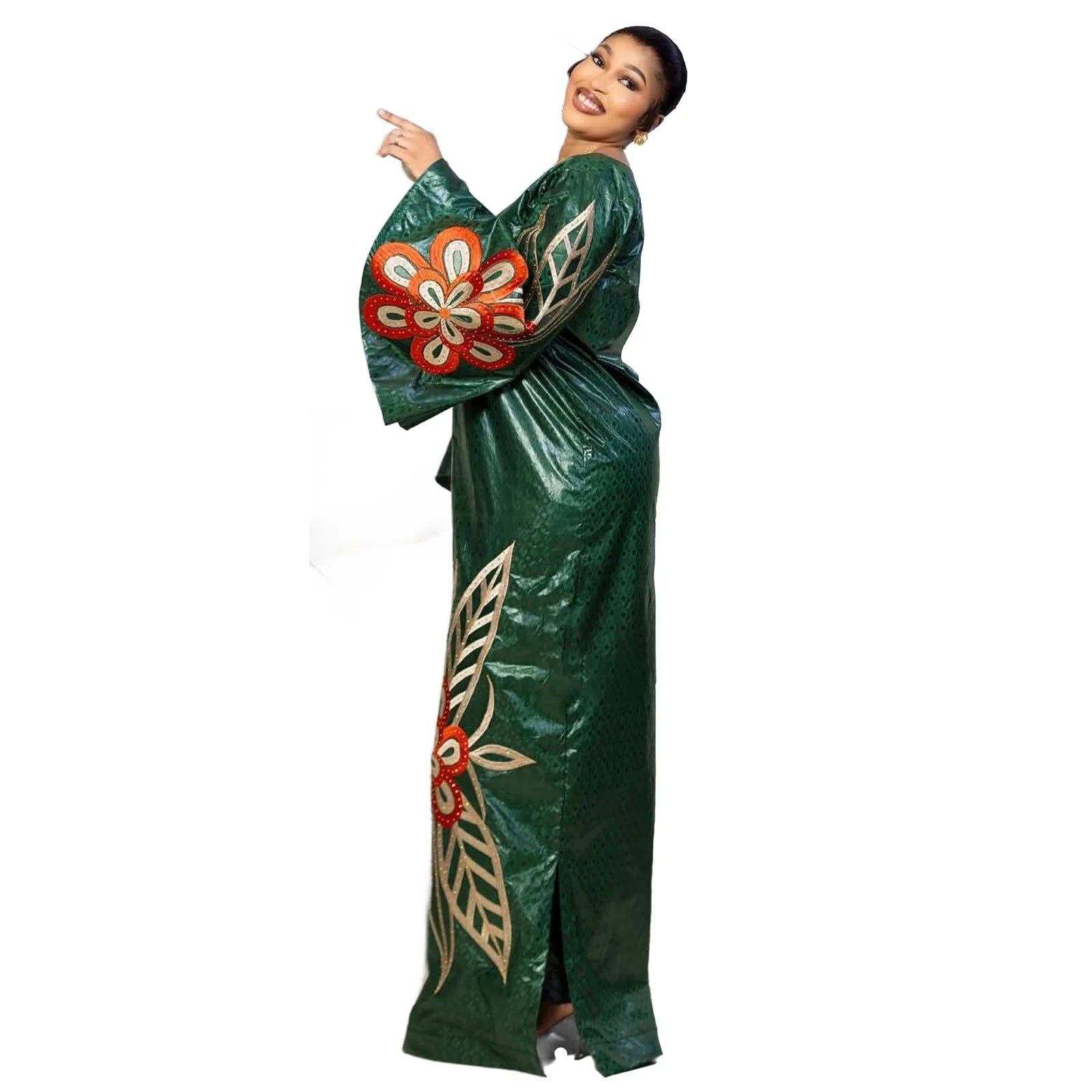 African Dresses For Women Luxury Boubou Material Rich Embroidery Design