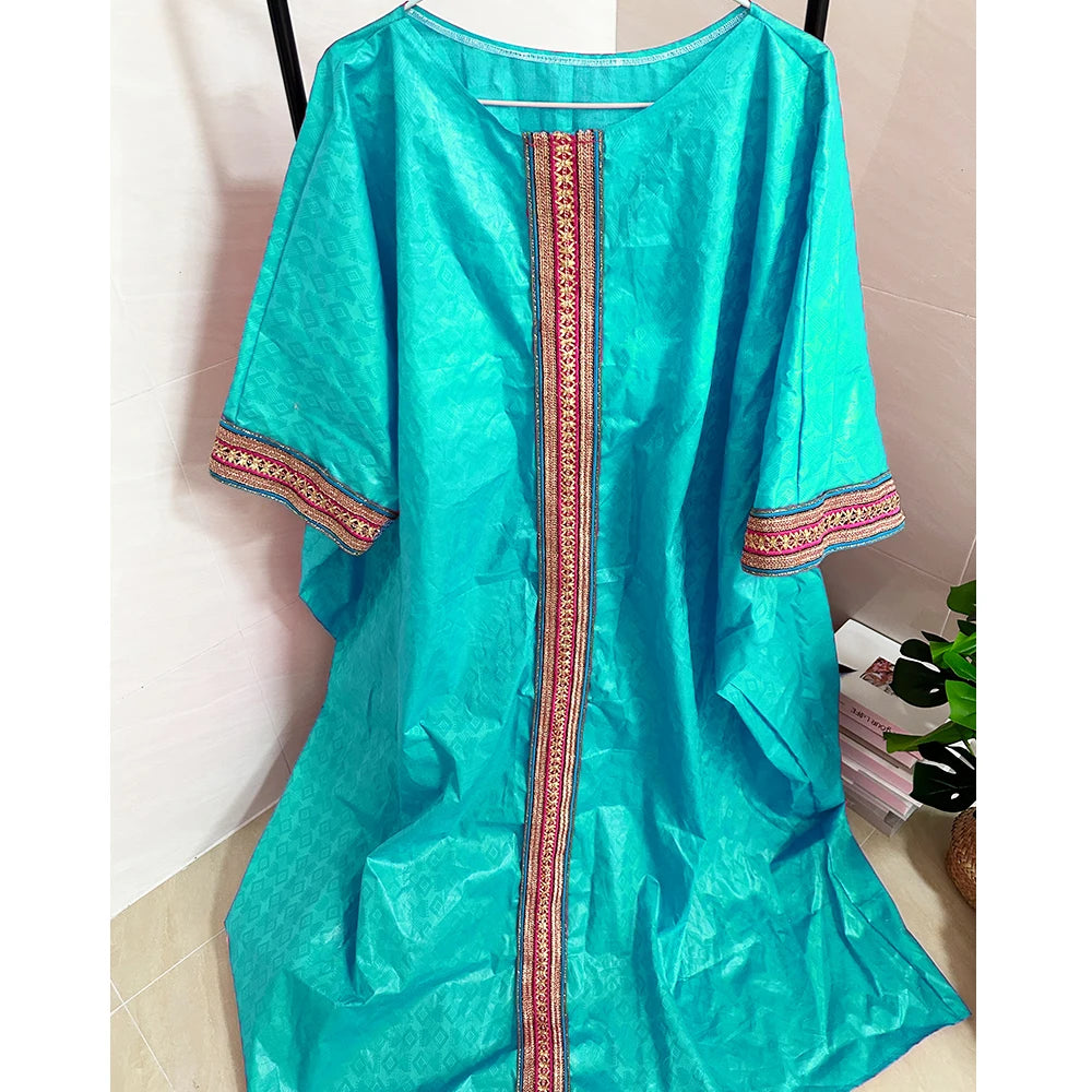 Unique African Traditional Brocade Basin Dashiki With Lace Trim Ribbon Wedding Dress Origianl Nigeria Bazin Rich Boubou Robe