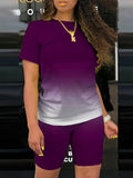 Women's Tie-Dye Gradient T-Shirt & Shorts Set | All-Season 2-Piece | HotTrendyPicks