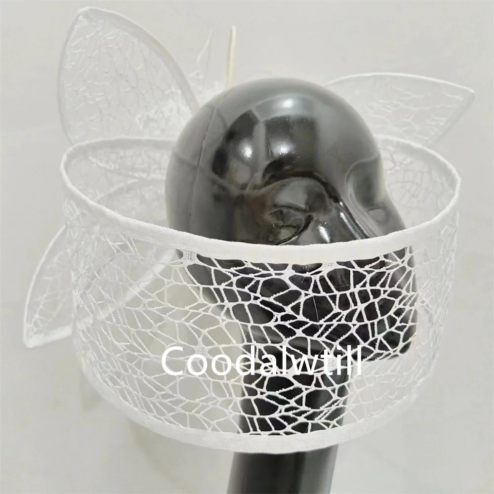 White Wedding Mesh Fascinator Hat New Fashion Women Church Headpiece Net Bride Mariage Millinery Cap Femme Chapeau Cap Party