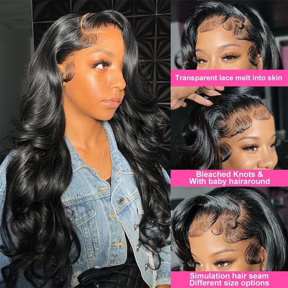 30 40 Inch 360 Full Lace Body Wave Wigs Human Hair 100% 13x4 13x6 HD Lace Frontal Wig For Black Women 4x4 5x5 Lace Closure Wigs