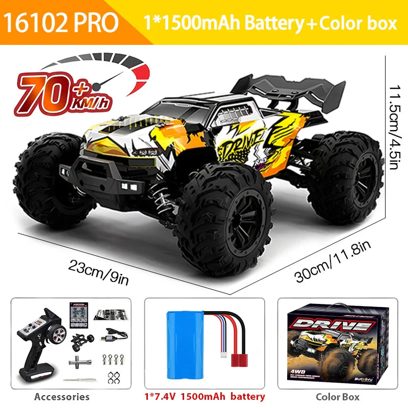 1:16 70KM/H Or 50KM/H 4WD RC Car With LED Remote Control Cars High Speed Drift