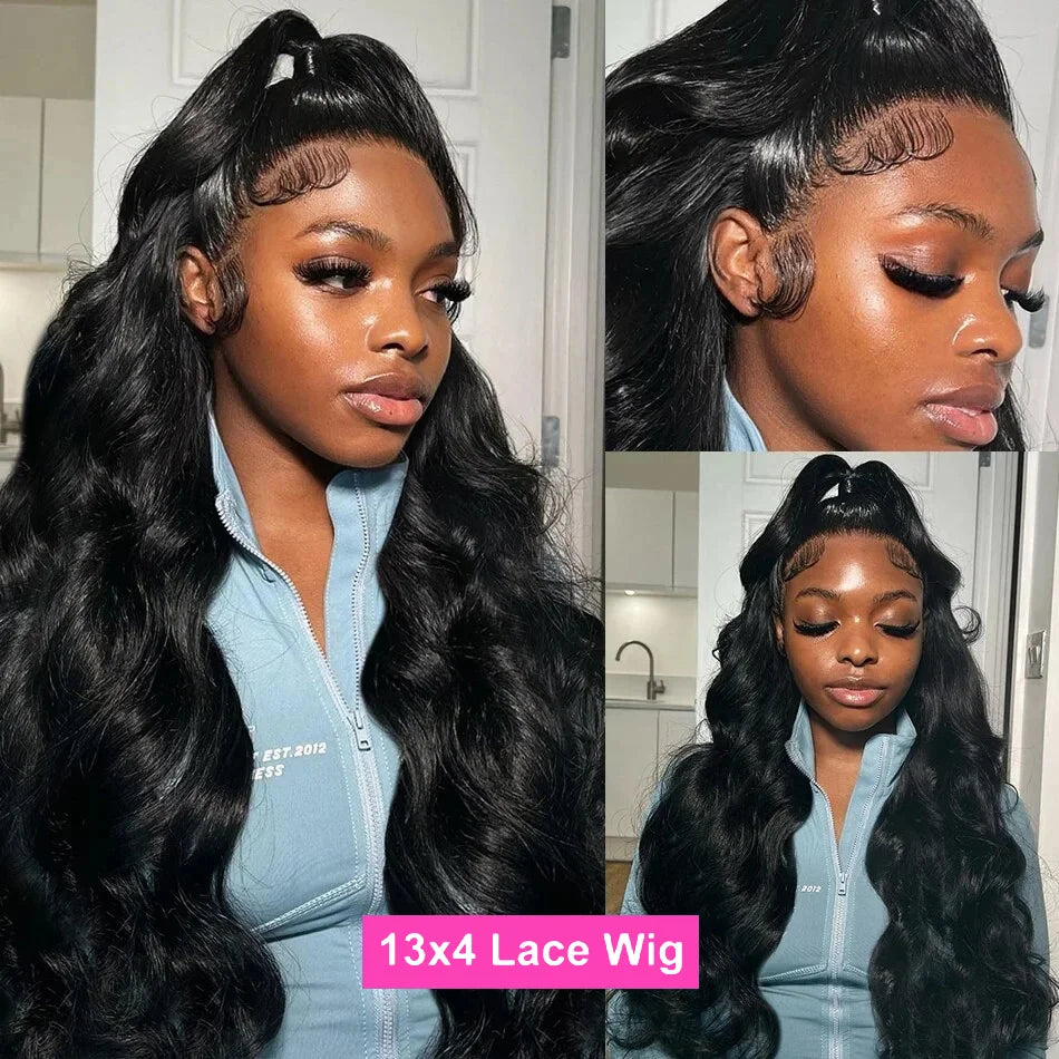 300 High Density Body Wave 13x6 HD Lace Frontal Brazillian Human Hair 40 Inch 13x4 Body Wave Lace Front Wig For Women