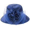 Lawliet Wide Brim Summer Hats for Women Feathers Netting Fascinator Beach Bridal Mother's Hats Wedding Derby Church  Cap A433
