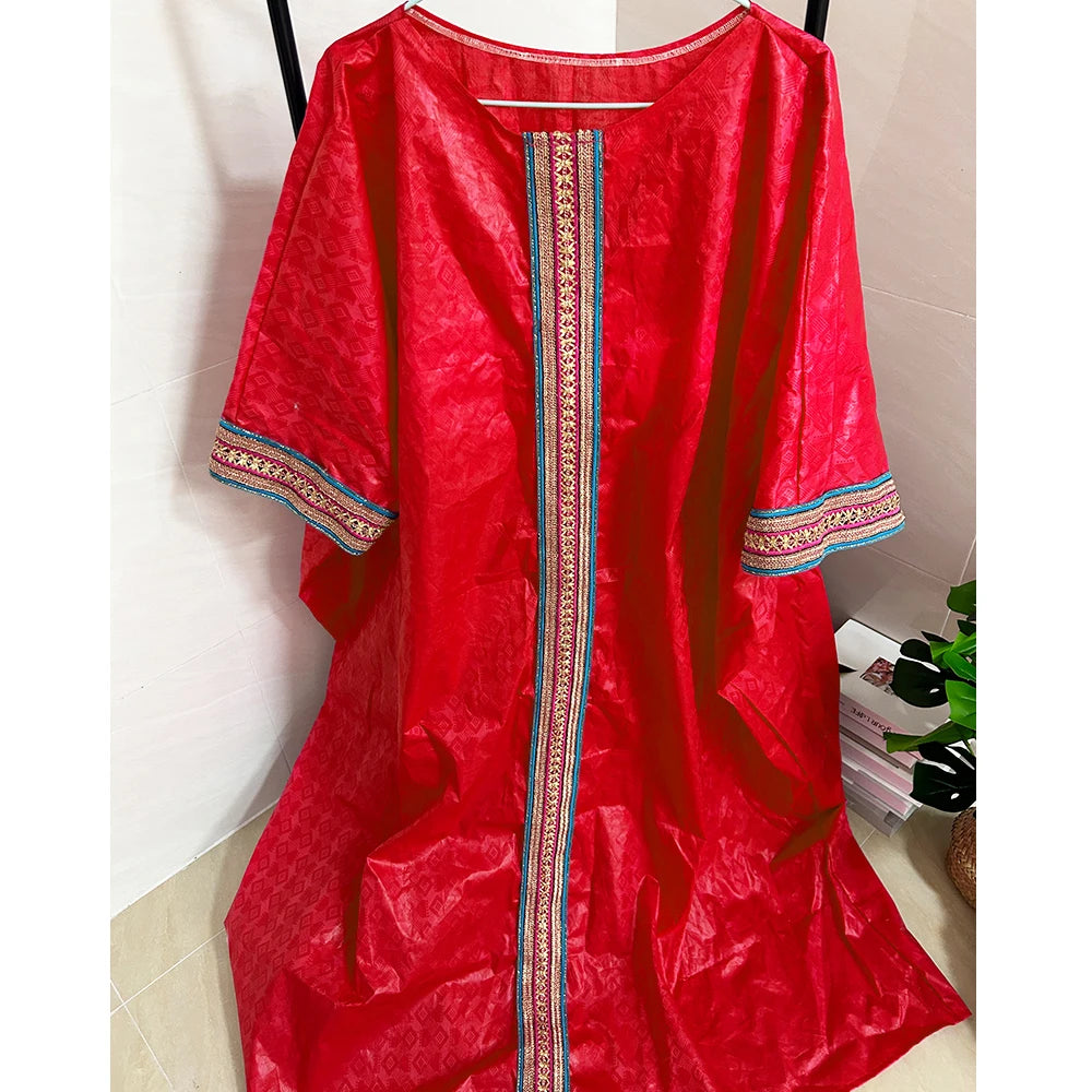 Unique African Traditional Brocade Basin Dashiki With Lace Trim Ribbon Wedding Dress Origianl Nigeria Bazin Rich Boubou Robe