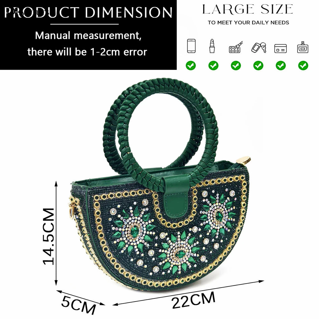 Italian Fashion Rhinestone Women Sanada Shoes And Bag Set Summer Style Woman Pumps Shoes And Bag Matching Set For Party