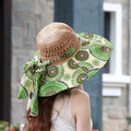 Outdoor Wide-Brimmed Sun Hat, Patterned On The Reverse, Reversible, Sun Protection Hat, Perfect For Beach Outings And Travel, UV