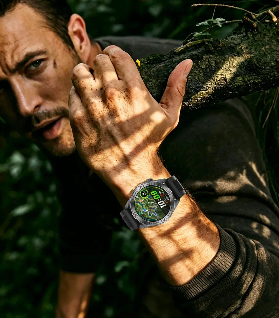 Military Grade 1200 mAh Battery Smart Watch Men LED Flashlight Outdoor Sports Fitness Tracker Compass Bluetooth Call Smartwatch