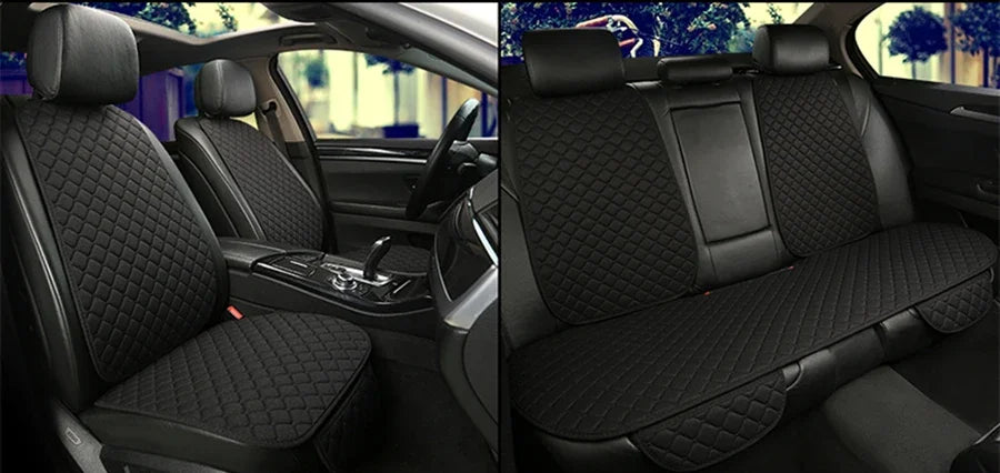 Universal Car Seat Cover Protector Linen Front Rear Back Flax Summer Cushion Pad Mat Sedan Suv Pick-up Car Interior Accessories