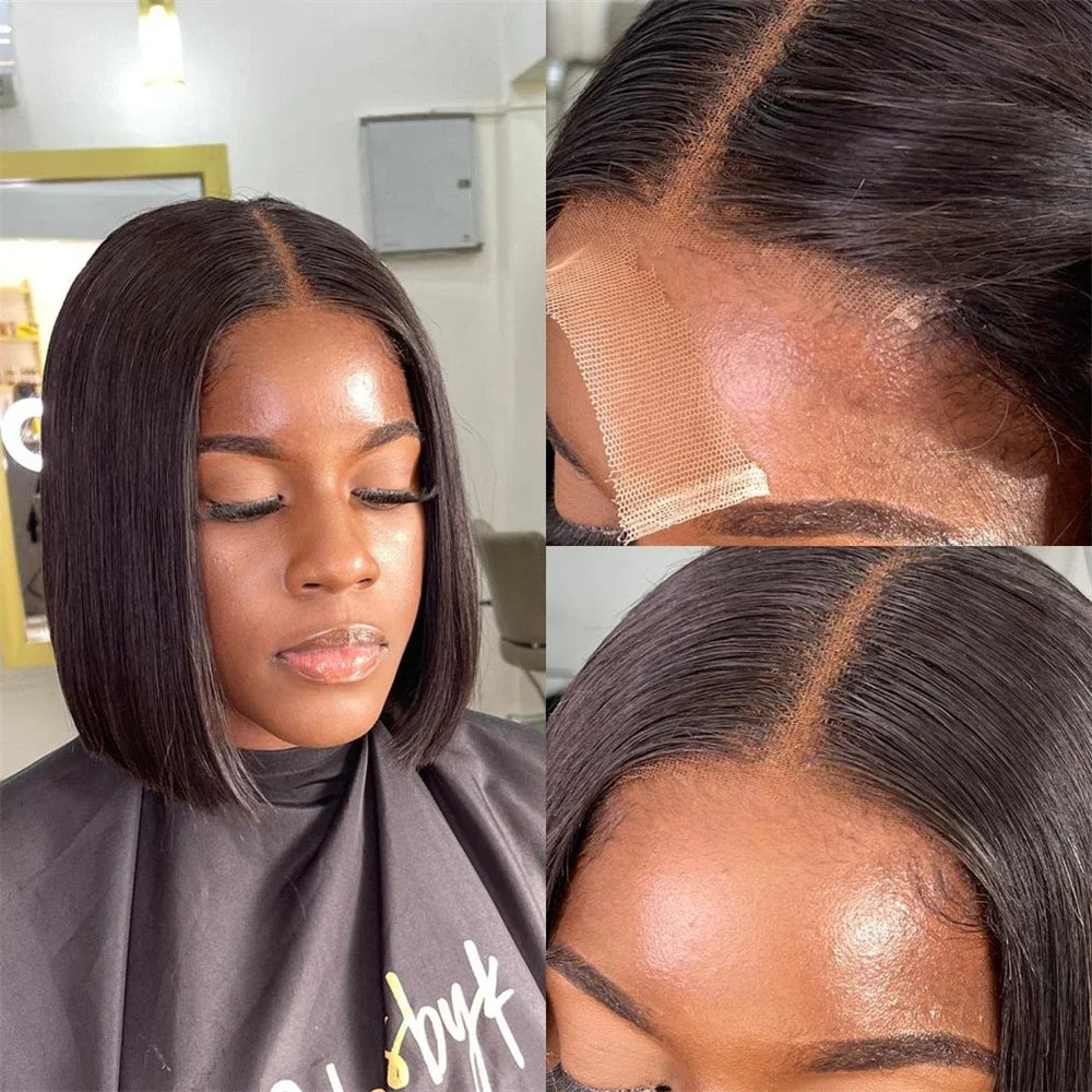13x4 Straight Short Bob Lace Front Wig | 100% Remy Human Hair | Women