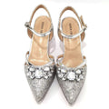 Women's Italian Fashion Peep Toe Pump Shoes with Matching Bag Set for Wedding