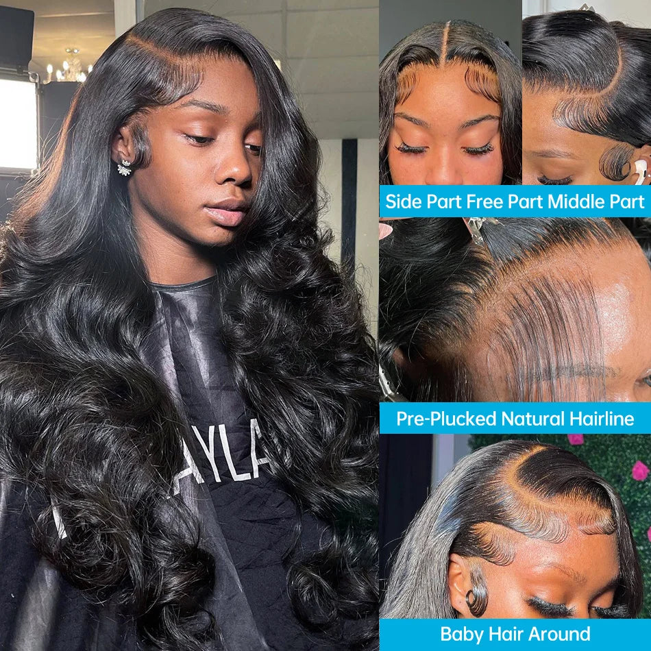 300 High Density Body Wave 13x6 HD Lace Frontal Brazillian Human Hair 40 Inch 13x4 Body Wave Lace Front Wig For Women