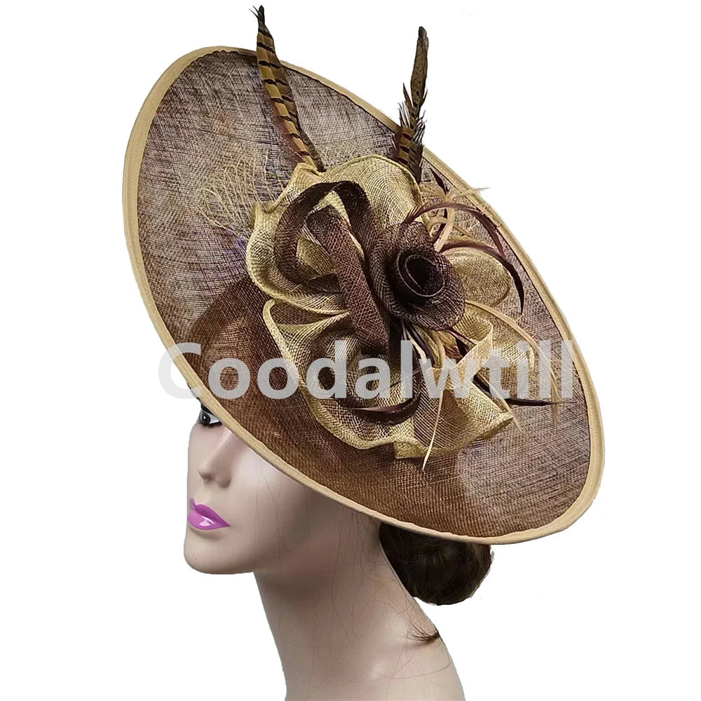 Wedding Pillbox Fascinator Hat Fashion Flower Headwear Women Formal Dress Party Royal Ascot Hair Accessories Feather Chapeau