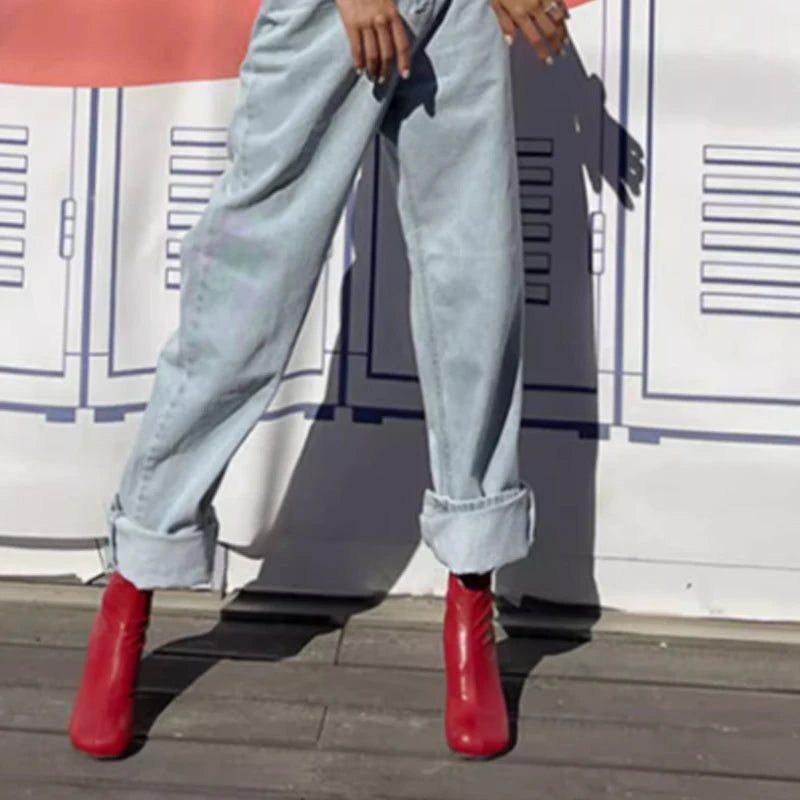 JOZHAMTA Size 34-43 Women Real Leather Thin Heels Ankle Boots Slip On Warm Autumn Winter Sexy Round Toe Elegant Short Boots
