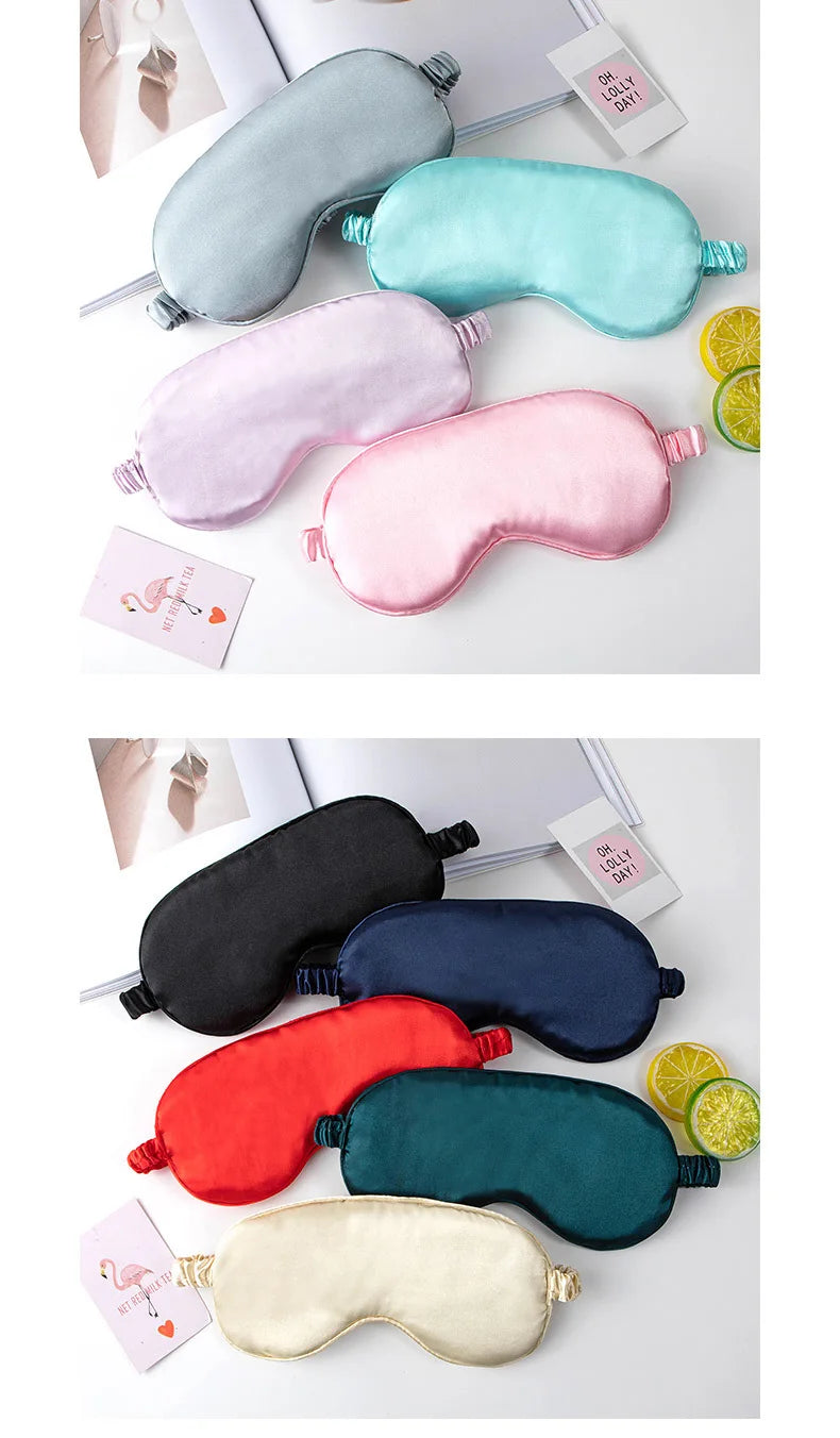 Silk Sleep Aviation Eye Mask Sleep Blackout Double-sided Mulberry Silk Eye Mask Ice Compress Ice Silk Eye Mask