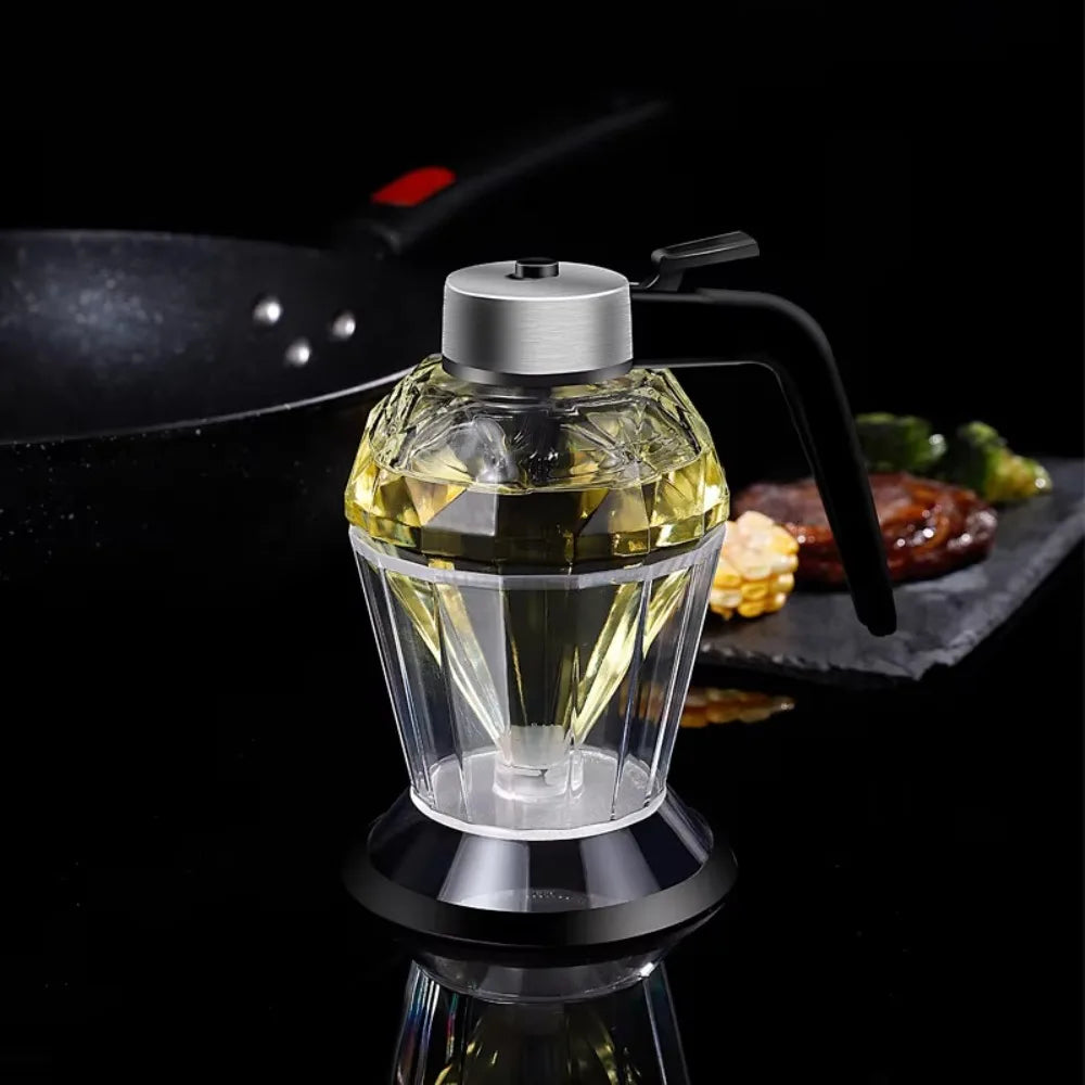 Diamond Glass Honey Dispenser 200ml | Oil, Vinegar & Sauce Dripper with Stand | HotTrendyPicks