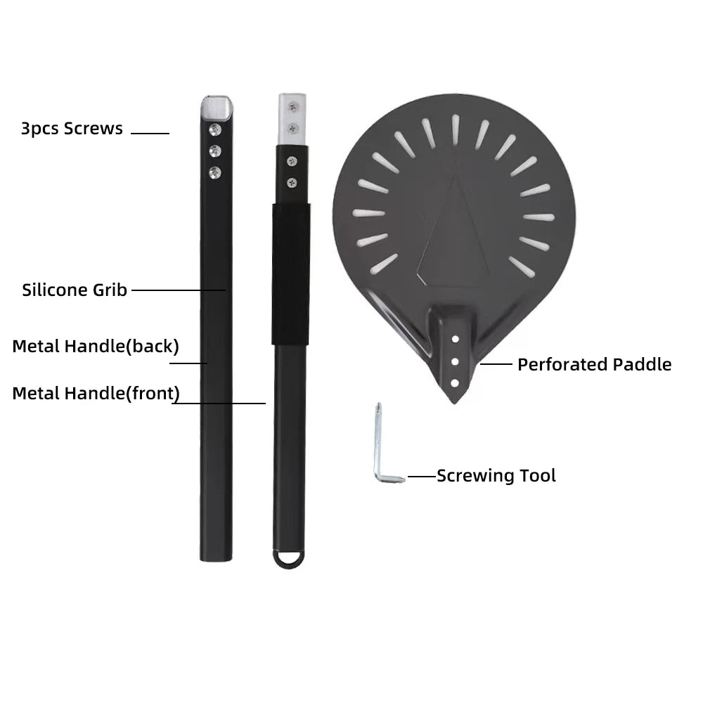 7 8 9 10 Inch Long Pizza Peel AdjustableTurning Shovel Spatula Baking Tool  Kitchen Utensils Nonstick Big Pizza Turner for Oven