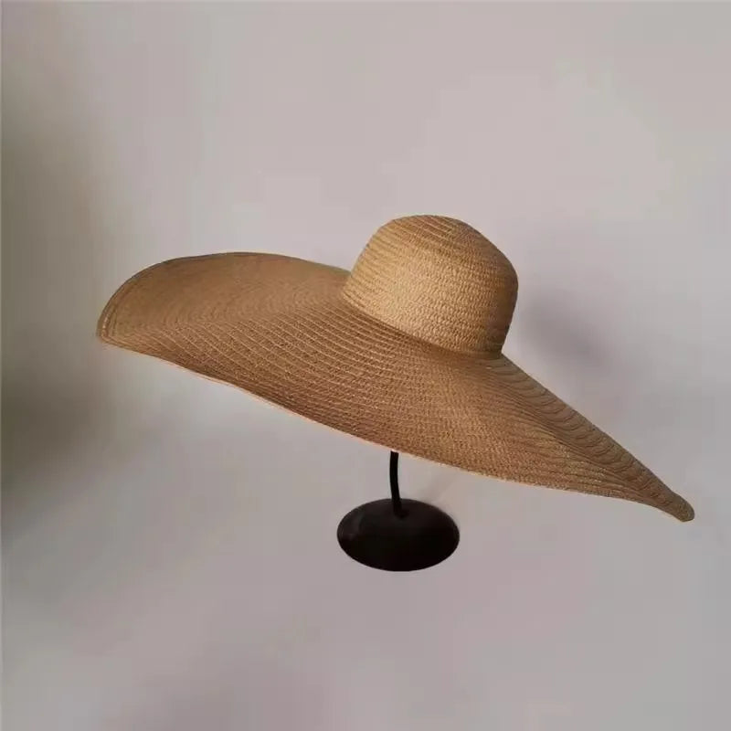 Oversized Beach Straw Hats for Women Floppy Extra Large Sun Visor Hat Wide Brim Summer Roll Up Big Beach Hat Women Foldable