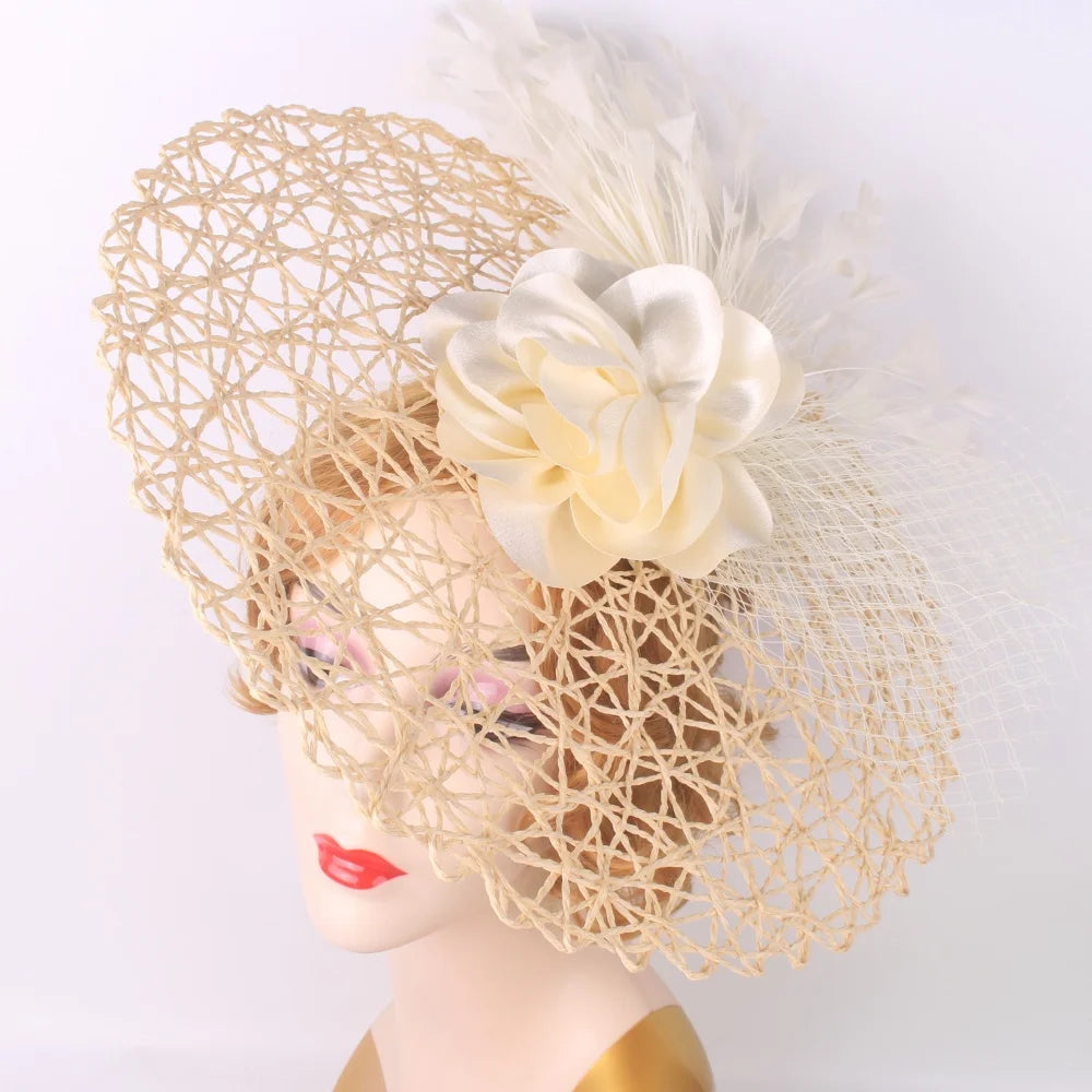 Floral Fascinator Headpiece - Bridal & Occasion Pillbox Hat