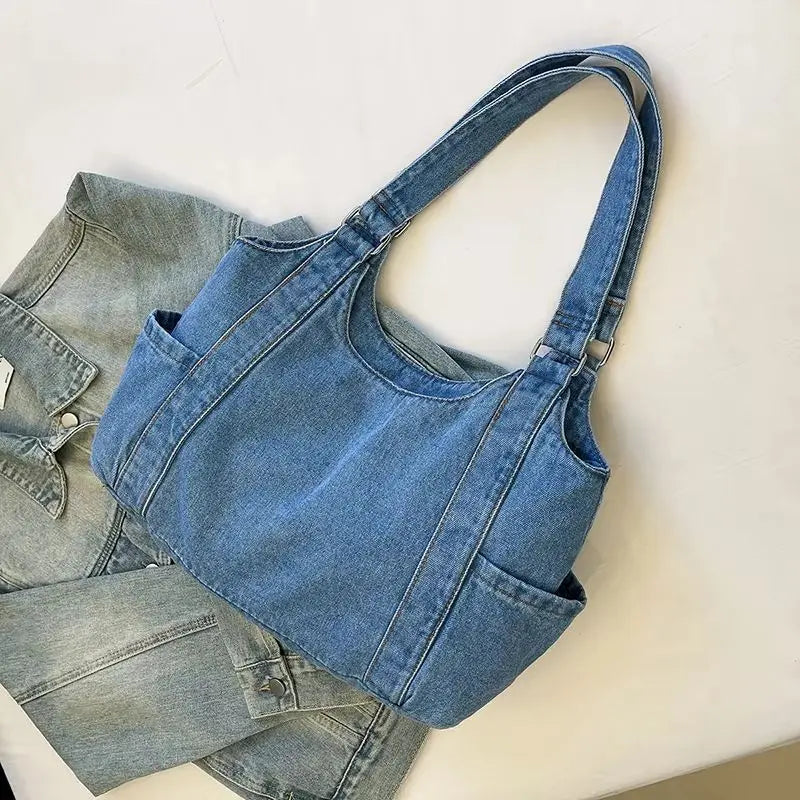 Fashion Luxury Women's Shoulder Bag Denim Fabric High Quality Women's Handbags Large Capacity Multi Functional Women‘s Tote Bag