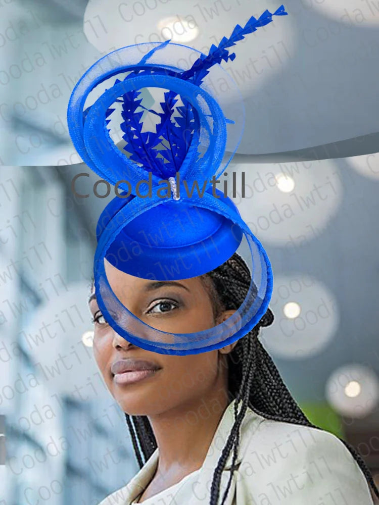 Charming Mesh Fascinator Ladies Elegant Derby Feather Hair Accessories For Women