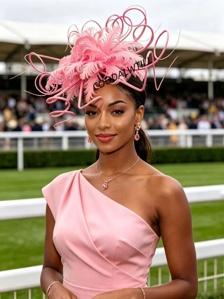 Elegant Fascinator Decorated With Soft Feather Women Race Day Headwear Formal Cocktail Party And Photoshoot Hair Accessories
