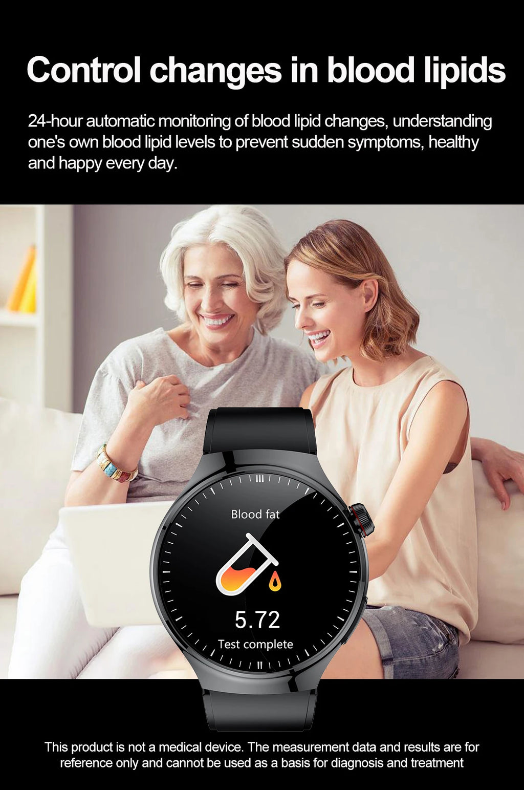 Nursing Grade Health Smartwatch | ECG+PPG Blood Lipid Uric Acid Body Temp