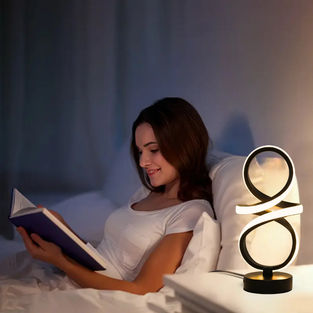 Creative spiral LED table lamp, adjustable in 3 colors, USB power supply, suitable for home bedrooms, offices, and study rooms