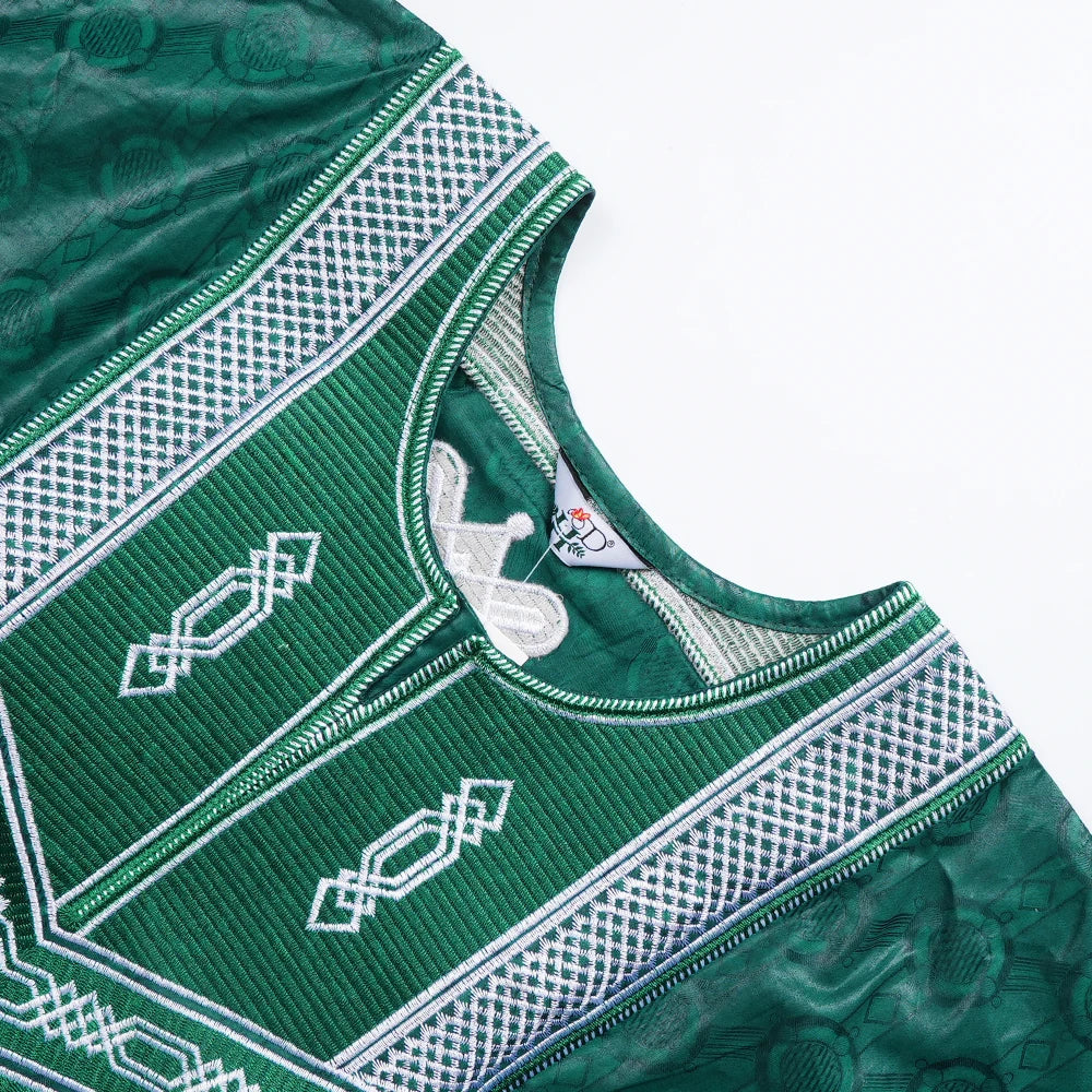 Men African Traditional Embroidery Wear Formal Attire Bazin Riche Dashiki Outfits Shirt Pants 3PCS Robe Suit African Ramadan