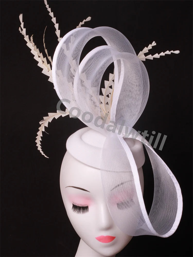 Charming Mesh Fascinator Ladies Elegant Derby Feather Hair Accessories For Women