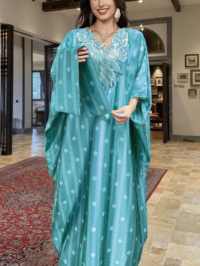 Women African Muslim Fashion Kaftan Evening Party Dresses Boubou Outfits