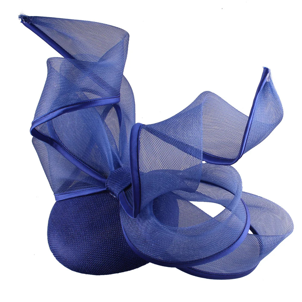 2025 New Fascinators Hat Beige Bowknot Light Blue Cocktail Fedoras Derby Accessory Headbands Lady Chuch Headpiece Headwear